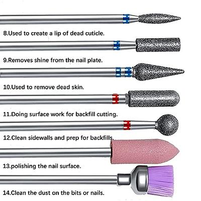 ERUIKA 14pcs Nail Drill Bits Set, Professional Rotary Burrs Diamond Cuticle  Remover Bits Kit, 3/32 Electric Manicure Nail File Bit for Acrylic Gel  Nails Cuticle Manicure - Yahoo Shopping