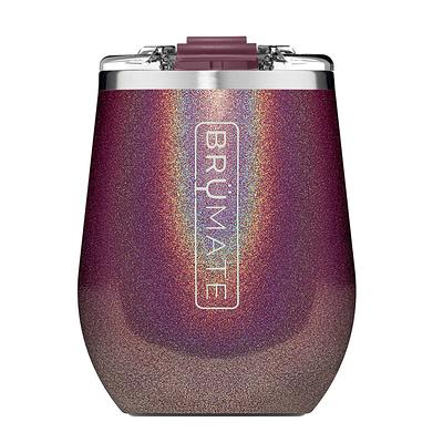 BruMate Uncork'd 14 oz Glitter Merlot BPA Free Wine Tumbler with