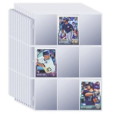 4 Pocket Page Protector, Trading Card Sleeves Pages Card Binder  Double-sided Baseball Card Sheets for Standard Size Cards, Coupon, Sport  Cards, Game