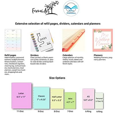  Foiled Pocket Rings Month on 2 Pages Deluxe Planner Calendar  Refill, 3.2 x 4.7