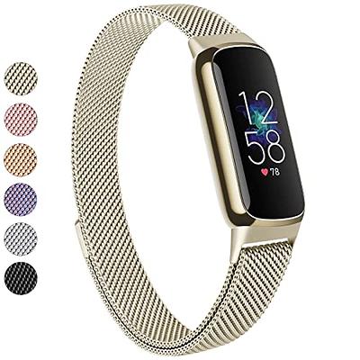 KOREDA Compatible with Fitbit Luxe Bands Sets, 2 Pack Stainless Steel Metal  Band + Mesh Woven Strap Replacement Bracelet Wristband for Fitbit Luxe