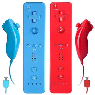 Remote Controller for Wii, Wii Remote and Nunchuck Controllers with Silicon  Case and Strap for Wii and Wii U (White)