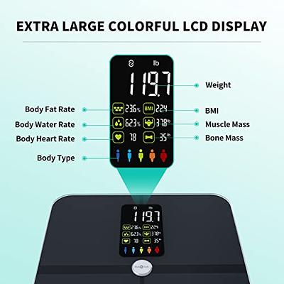 Body Fat Scale, Posture Extra Large Display Digital Bathroom Wireless  Weight Scale Composition Analyzer with Heart Rate Heart Index & Body Shape  Index