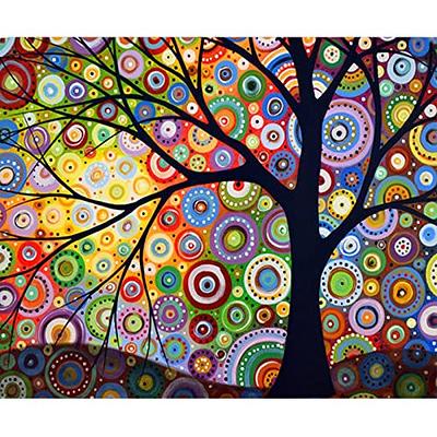 Tree Diamond Painting Kits 2 Pack-Moon Diamond Art for Adults Kids  Beginners,5D Diamond Painting Tree for Gift Home Wall Decor(2  Pack,12x16inch)