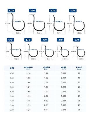 BLUEWING Bent Eye Offset Circle Hooks Fishing Hooks High Carbon Steel  Fishing Hooks Extra Sharp Fish Hooks for Freshwater Saltwater Fishing, Size  2/0