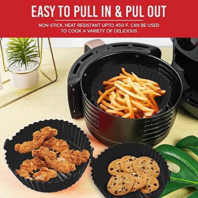 2 Pack Air Fryer Silicone Liners for 5 QT or Bigger,Silicone Air Fryer  Liners Inserts,Replacement of Flammable Parchment Paper,Reusable Baking  Tray