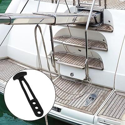 Boat Telescoping Ladder Strap,Marine Grade Secure Retaining Rubber Latch  Band with 3 Adjustable Mounting Holes for 2-Step 3-Step or 4-Step Ladder (6