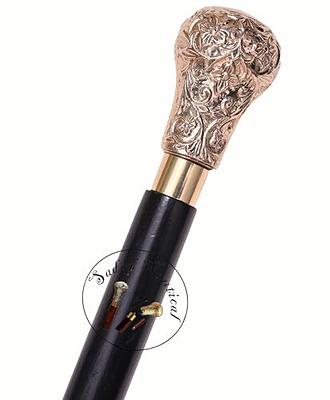Humaira Nautical Solid Brass Lion Head Handle Wooden Walking Stick Can –  SHANULKA Home Decor