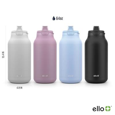 Ello 16 oz Green and Purple Plastic Water Bottle with Wide Mouth and  Flip-Top Lid 