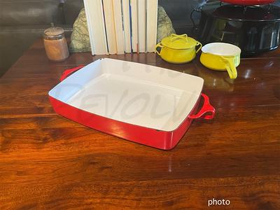 Vintage Dansk Kobenstyle France Red Enamel Large Baking Pan