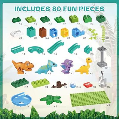 Exclusive Dinosaur Marble Run Building Blocks with Trigger Gravity