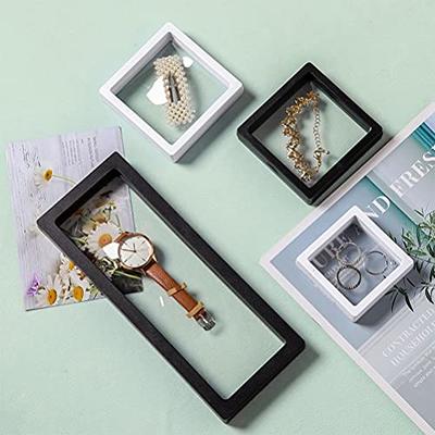 3d Floating Frame Holder Stand Box Clear Jewelry Ring Earrings