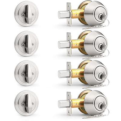 Keyed Entry Door Levers and Double Cylinder Deadbolts Locks Combo Pack -  Probrico