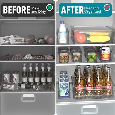 10 Pack Refrigerator Organizer Bins, Stackable Fridge Organizers and  Storage Clear, Plastic Storage Bins with Lids, BPA-Free Pantry Organization