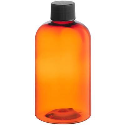 Cylinder 8 oz. Clear Plastic Bottle (PET) with Black Foam Liner