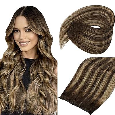 Sunny Beaded in Weft Hair Extensions for Women Microbead Weft Hair  Extensions Balayage Brown EZE Weft Hair Extensions Chocolate Brown Ombre  Caramel Blonde with Highlights 50G 22Inch - Yahoo Shopping