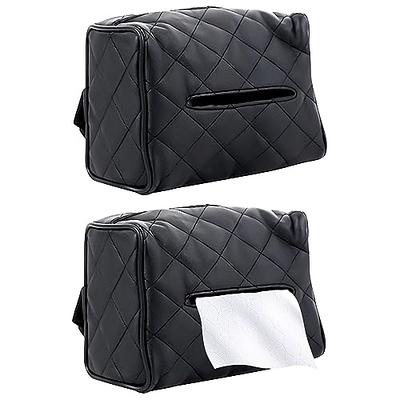 Car Tissue Box Holder Back Seat, 2PCS Premium PU Leather Car Tissue Holder  Back Seat Car