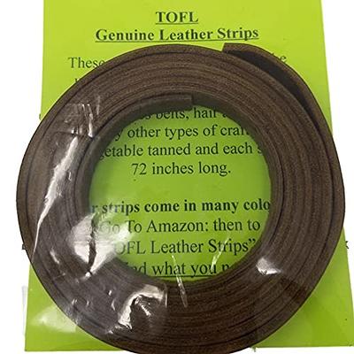 TOFL Genuine Top-Grain Leather Strap, 72 Inches Long, 1/2 Inch Wide, 1/8  Inch Thick (7-8 oz), 1 Leather Strip for DIY Arts & Craft Projects,  Clothing, Jewelry, Wrapping