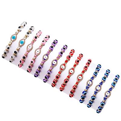 12pcs Handmade Bracelet colorful beaded Bracelets with Evil Eye