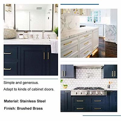 goldenwarm 3-1/4 Inch Cabinet Handles Dresser Pulls Brushed Brass Drawer  Handles Kitchen Cupboard Door Pulls - LS201GD82 Gold Decorative Dresser
