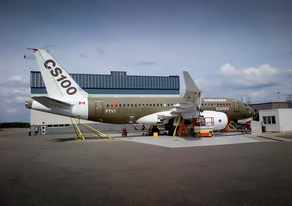 A CS100 jet on the tarmac