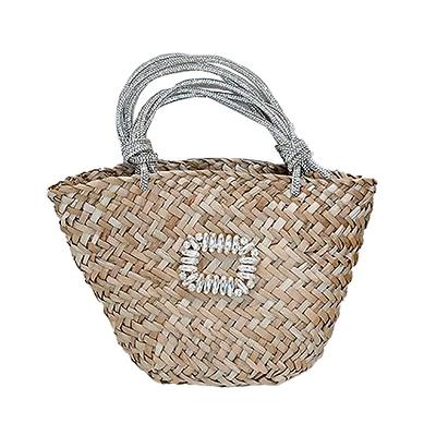 Large woven tote bag - Silver