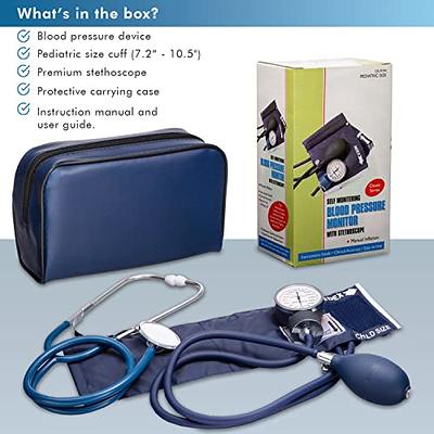 Dixie EMS Deluxe Aneroid Sphygmomanometer Blood Pressure Set W/Adult Cuff,  Carrying Case and Calibration Tool - Black