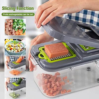 Vegetable Chopper, 15 in 1 Food Chopper, Manual Hand Chopper,Pro Onion  Chopper Veggie Cutter Garlic Chopper, Multifunctional Dicer Slap Press  Slicer