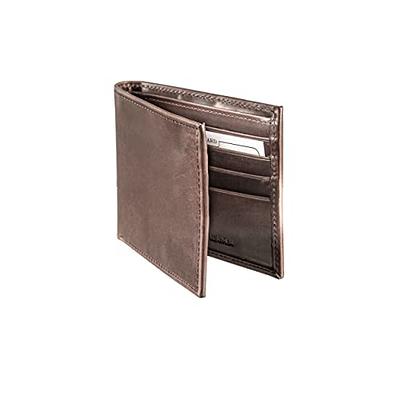 Brown Leather Bifold Wallet Green and Brown