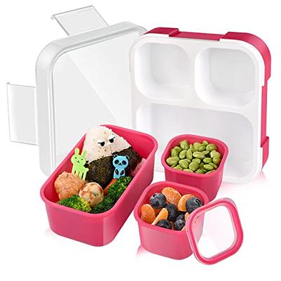  Stainless Steel Kids Bento Lunch-Box with Lunch Bag Ice Pack  for Toddler Kids Adult, Leak-Proof School Lunch Container Boxes, Food Snack  Containers for Child Daycare Picnic, 5 Compartment 34 oz Pink