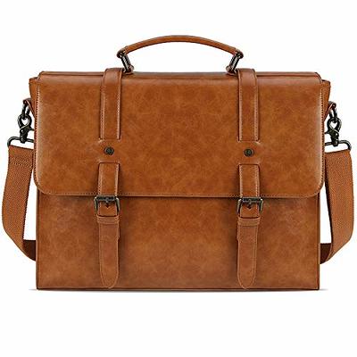 VC Vintage Couture 18 inch Leather Full Flap Messenger Handmade Bag Laptop Bag Satchel Bag Padded Messenger Bag Brown