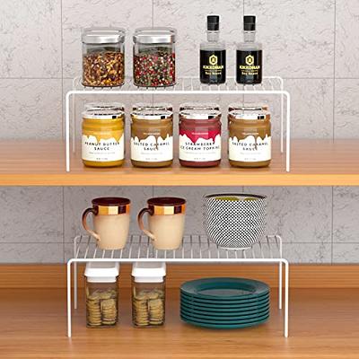 GEDLIRE Expandable Kitchen Cabinet Shelf Organizers 2 Pack, Stackable Metal Pantry  Storage Shelves Rack, Adjustable Counter Shelf for Cabinets, Countertop,  Cupboard Organizers and Storage, White - Yahoo Shopping