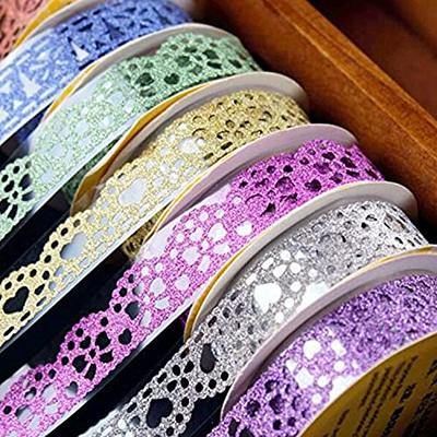 Washi Tape,Lace Pattern Glitter Bling Self-Adhesive Tape,Diamond Washi Tape  Masking DIY Scrapbooking Lace Tape Sticker 6 Roll Color Random - Yahoo  Shopping