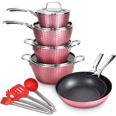 Oster Allsberg Non Stick Aluminum 10 Piece Cookware Set w/ Rose Gold  Handles, 1 Piece - Fry's Food Stores