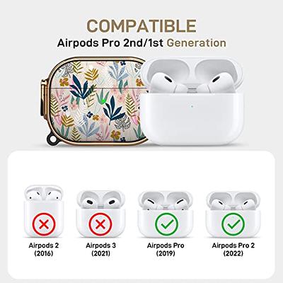 Maxjoy for Airpods Pro 2nd Generation/1st Generation Case Cover with Lock,  Protective Hard AirPod Pro 2 Case for Women Men with Keychain Clip for