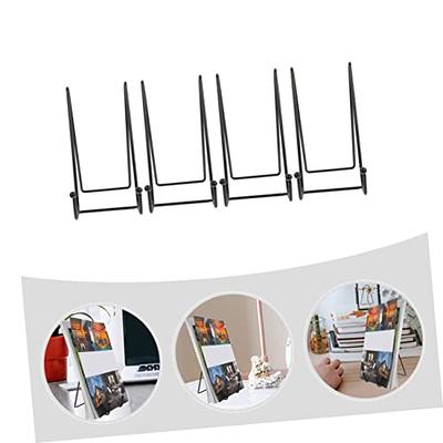 4pcs Plate Stands for Display Plate Holder Display Stand Metal Frame Holder  Stand for Picture, Decorative Plate, Book, Photo Easel 