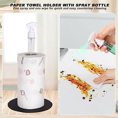 Paper Towel Holder Countertop, Standing Paper Towel Roll Holder for Kitchen  Bathroom, with Weighted Base for One-Handed Operation (Silver)