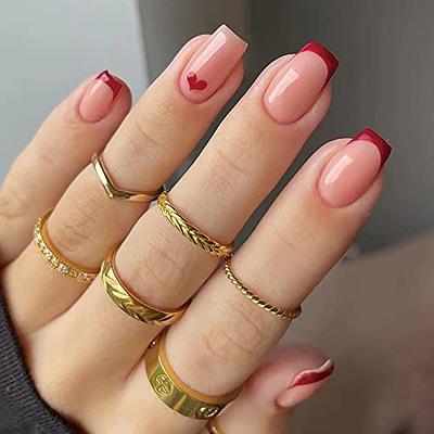 Glossy Wine Red Ballerina Coffin Red Acrylic Nails Coffin Press On  Artificial Short False Lips For DIY Womens Full Cover Manicure Tool From  Wuhuamaa, $31.46 | DHgate.Com