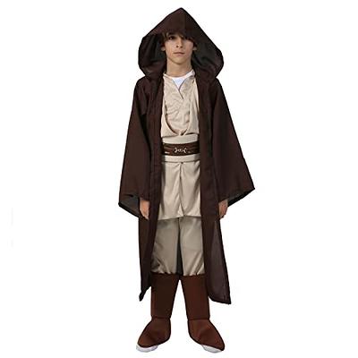 BAKUGOU Kids Jedi Costume Outfit Boy Brown Jedi Tunic Robe Kids Obi Wan  Kenobi Costume Boys Jedi Knight Cosplay Hooded Robe - Yahoo Shopping