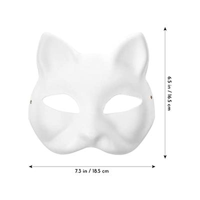 MAELSTROM Cat Mask Wolf Mask Fox Mask Animal Mask Halloween Mask for Kids  Adults White Paper Bland Hand Painted Face Mask
