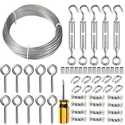 1/8 Cable Railing Kit Hook Eye Turnbuckle Wire Rope Cable Tension Stainless  Ste