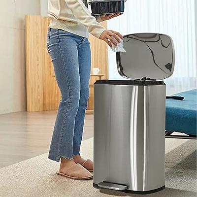 50 Liter SoftStep Stainless Steel Kitchen Trash Can, Size: 13 Gal