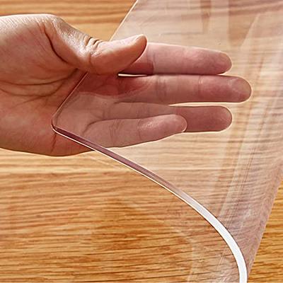 18x46 Clear Table Protector PVC Crystal Vinyl Table Cloths Heat Resistant  Table Cloth 1.5mm Thick Plastic Table Cover Mat Writing Work Office Desk  Protector Pad Waterproof Easy Clean Floor Cover Mat 
