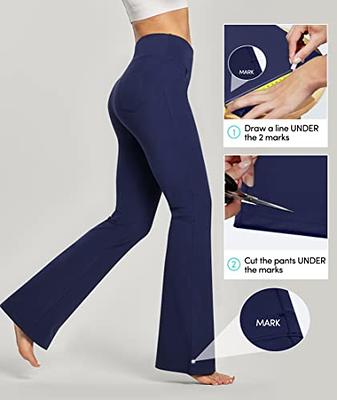 IUGA Yoga Pants with Pockets for Women High Waisted Capri Bootcut Pants  Straight Leg Yoga Capris Pants Work Casual Workout