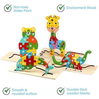 Montessori Mama Wooden Toddler Puzzles for Kids Ages 2-4