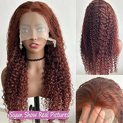 dark red brown curly hair