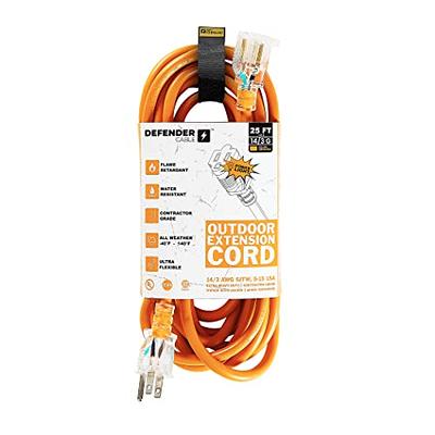 16/3 Gauge, 50 ft SJTW w/ Lighted End. Contractor Grade Extension Cord,  UL/ETL Listed