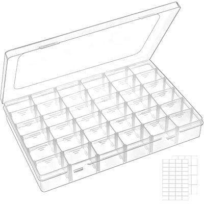 QUEFE 1 Pack 36 Grids Clear Plastic Organizer Storage Box