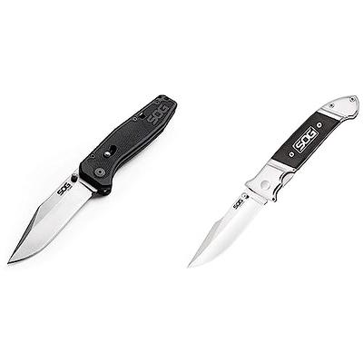 Husky 3 in. Sharpener and Nylon Handle Sporting 3 in. Steel Clip Point  Straight Edge Folding Knife Tactical Knife 90650 - The Home Depot