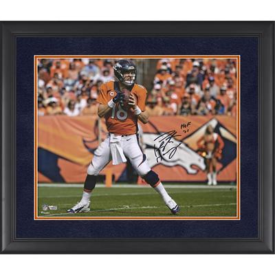 Peyton Manning Autographed Framed White Broncos Jersey – Super